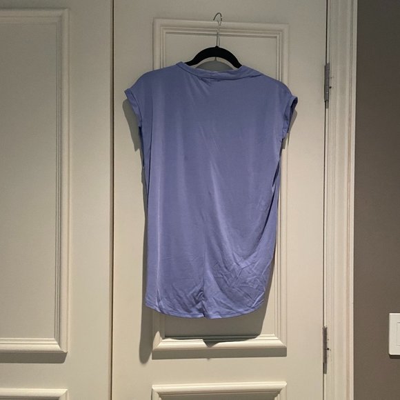 V Neck Short Sleeve Drape Blouse - Picture 3 of 3